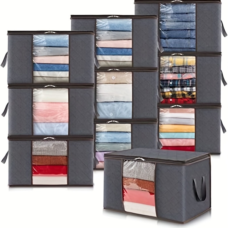 Lowest Price: 90L Large Storage Bags, 6 Pack Clothes Storage Bins  Foldable Closet Organizer Storage Containers with Durable Handles