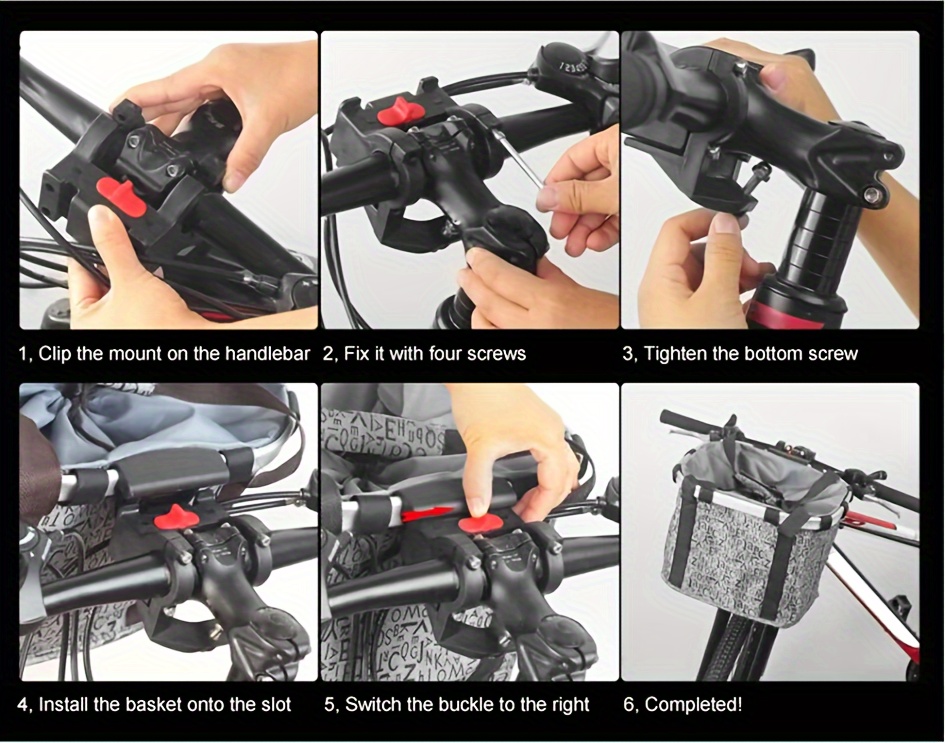 bicycle front basket bike small pet dog carry pouch 2 in 1 detachable mtb cycling handlebar tube hanging fold baggage bag 5kg load details 8