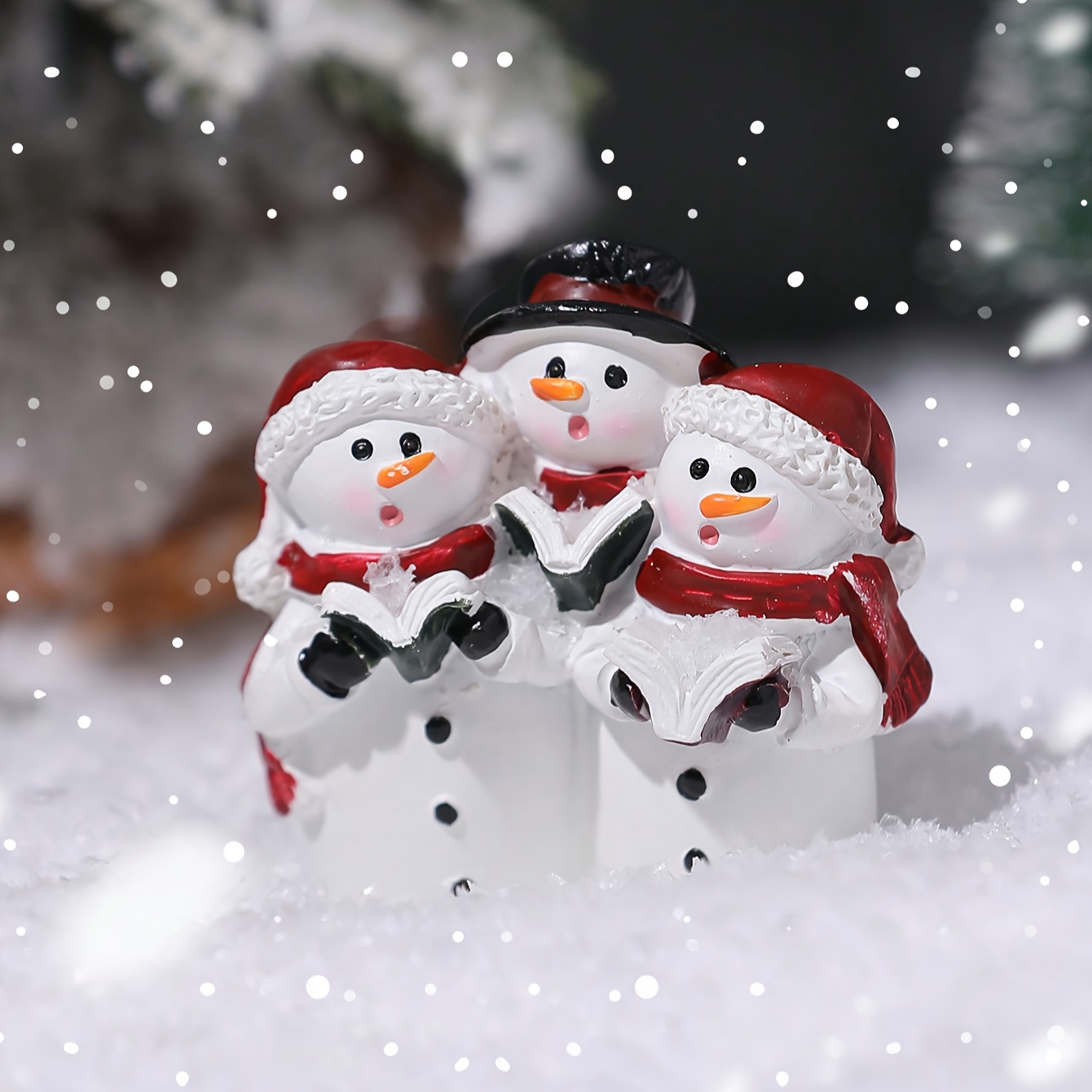 1pc Creative Christmas Cute Resin Snowman Ornament