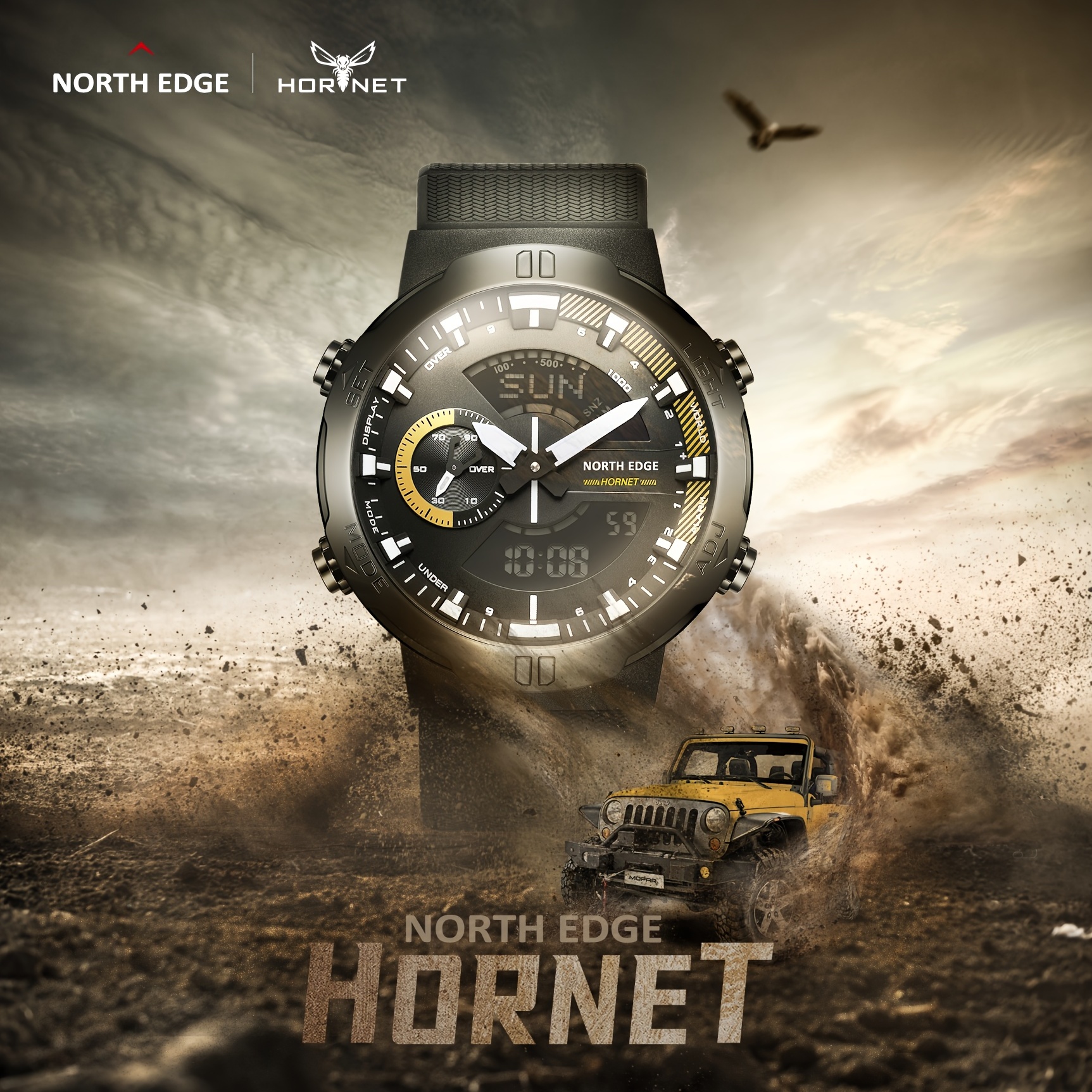 1000 North Edge Apache Reloj Deportivo Digital Hombre Horas Correr Natación  Militar Ejército Relojes Altímetro Barómetro Brújula Impermeable 50 M / 164  Pies - Deporte Aire Libre - Temu Mexico
