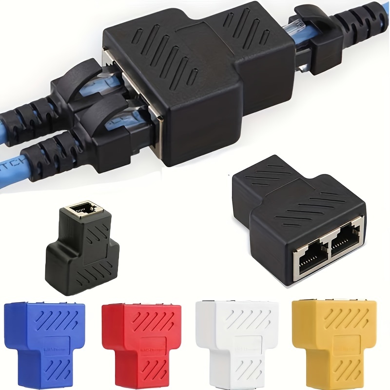 CableGeeker Ethernet Splitter, High Speed 1000Mbps Ethernet Splitter 1 to  2, RJ45 Internet Splitter with USB Power Cable, Network LAN Adapter for Cat