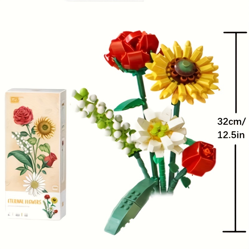 Red Rose Bouquet Small Particle Building Blocks Assembling Toys, Valentine's  Day Gift Toy Games - Temu United Arab Emirates