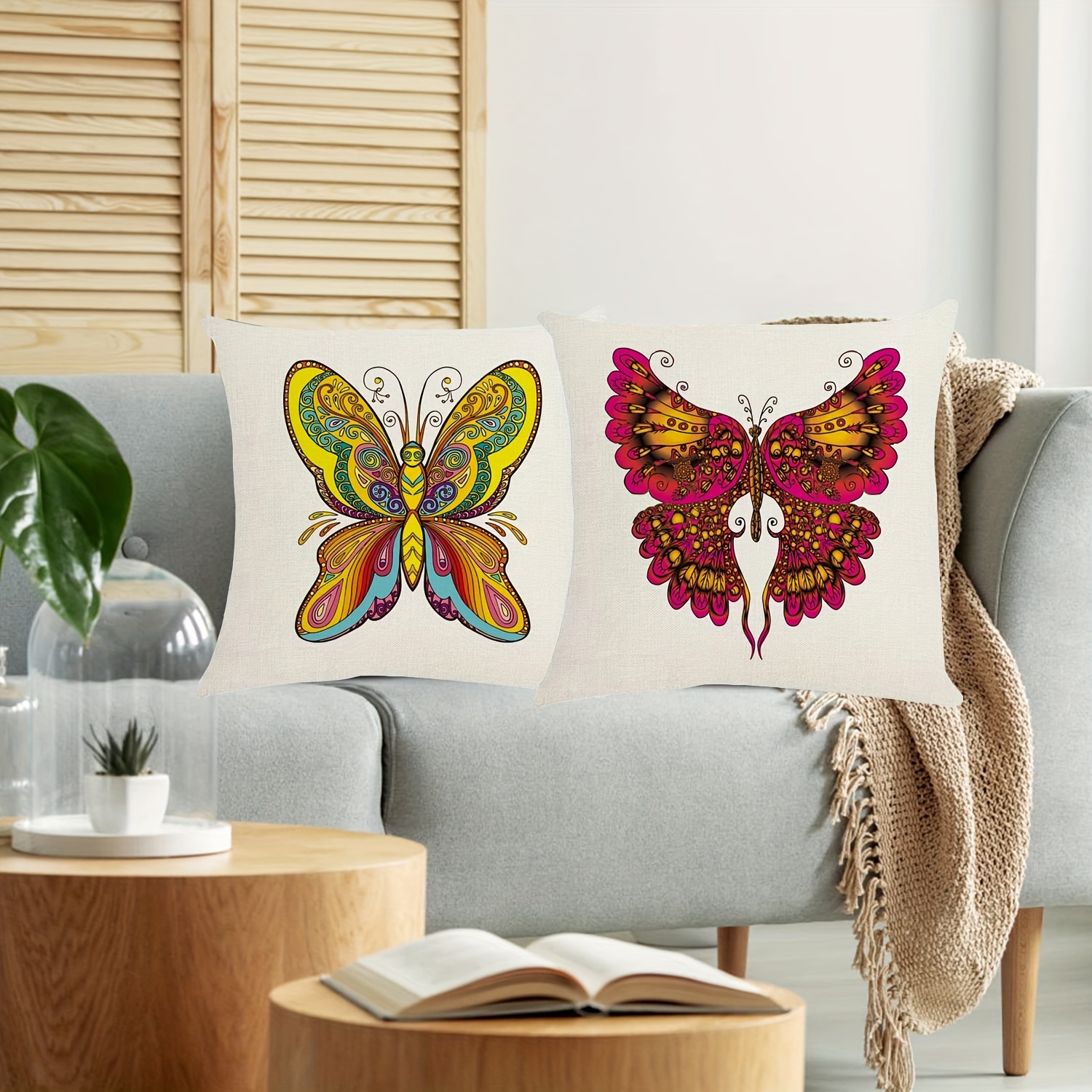 Pillow Covers, Butterfly Modern Sofa Throw Pillow Cover, Decorative Outdoor  Linen Fabric Pillow Case For Couch Bed Car,single-sided Printing, No Pillow  Insert - Temu