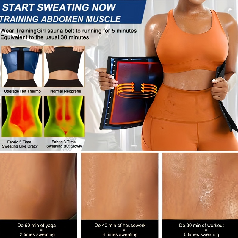 Women Belly Sweat Band Waist Trimmer Belt Fat Burning Stomach
