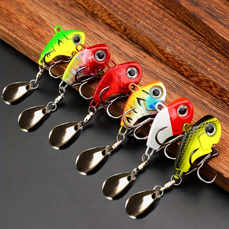 1pc Rotating Metal Vibration Bait, Spinner Spoon Fishing Lures