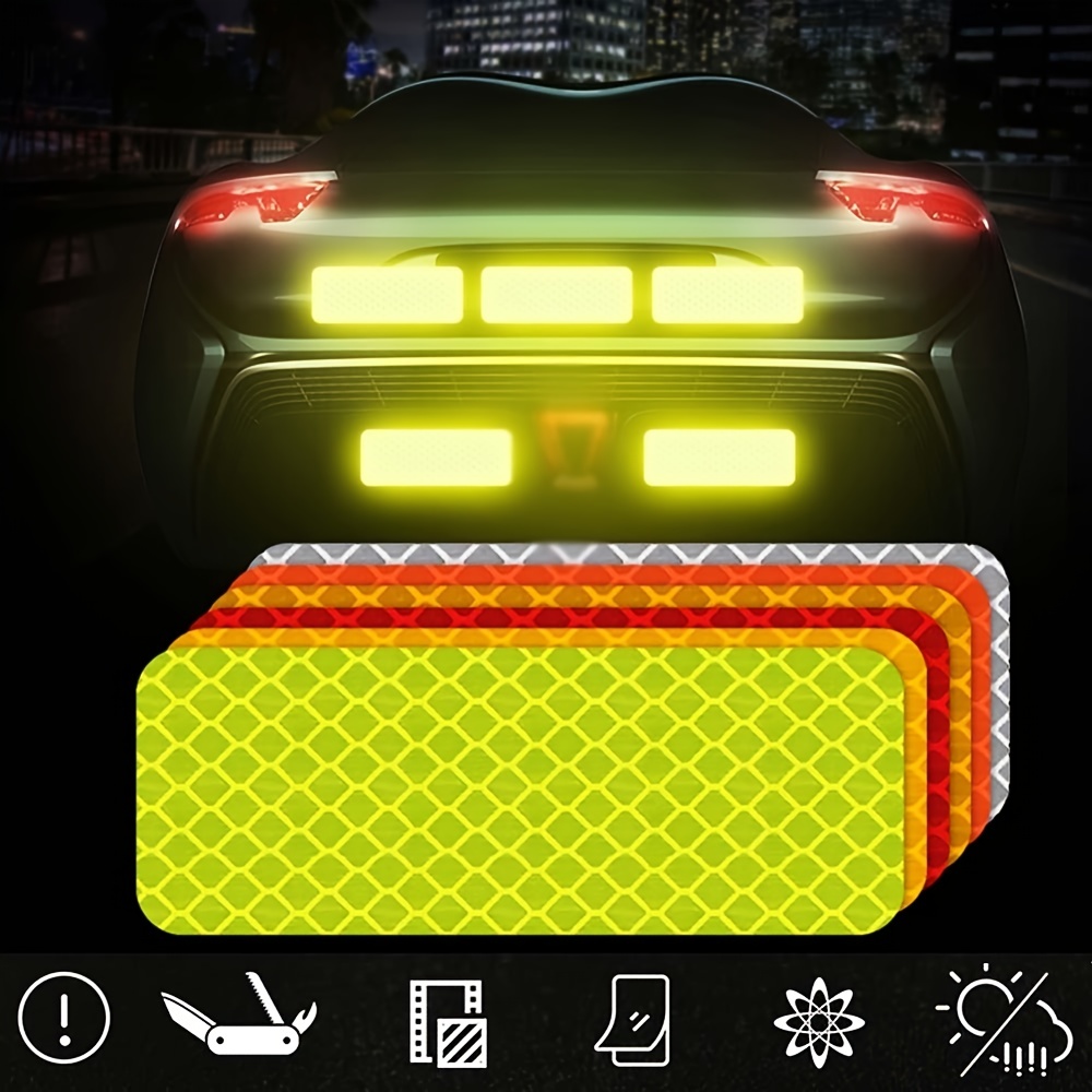 Zonon Warning Reflective Stickers Safety Reflective Stickers Night  Visibility Adhesive Stickers Waterproof Reflective Tape Stickers for  Vehicle