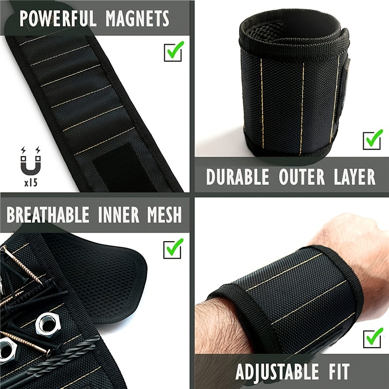 Woodworking Magnetic Wristband Portable Tool Bag Electrician Wrist Tool Belt  Screws Nails Drill Bits Holder Repair Tools - Temu Germany