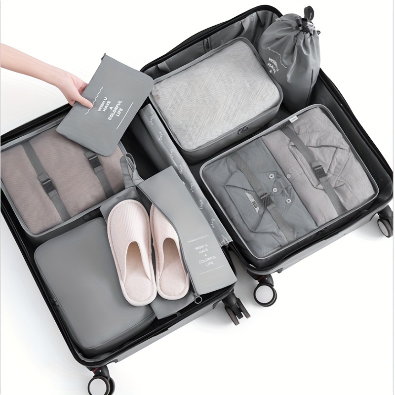 Comprar 6 unids/set de bolsas organizadoras de maletas de viaje, cubos de  embalaje de equipaje para organizador de viaje, almacenamiento de zapatos,  ropa, bolsas organizadoras de equipaje