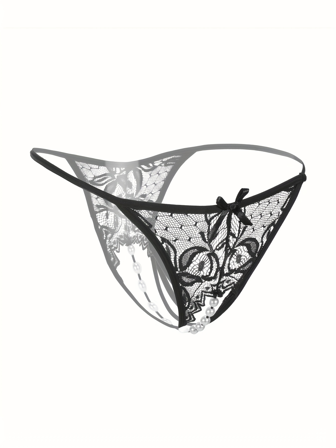 Women's Lace Pearl Luxurious Panties Underwear Thongs Lingerie G-String  Briefs 