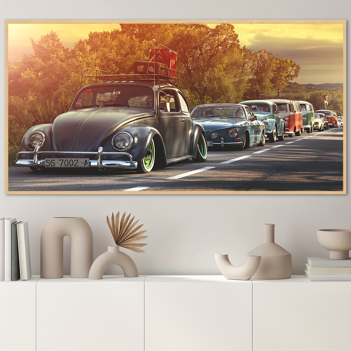 TEMU 2d Flat, 2d Flat, [2d Flat] 1pc Wall Art-canvas Poster, Vehicle, Fashion Home Decoration, Gift For , Family, For Living Room, Bedroom, Office,