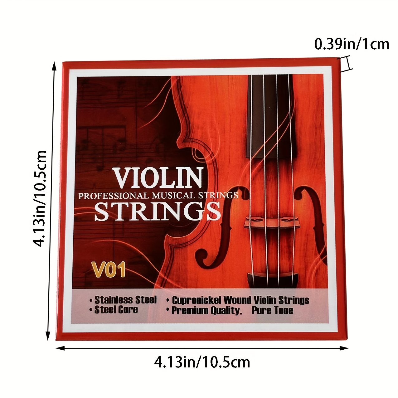 HONGECB Violin Strings, Size 1/2, 1/4 or 1/8 String Universal Full Set,  Classic Silver Strings(G-D-A-E) Steel Core with Nickel-plated Ball End,  1pcs