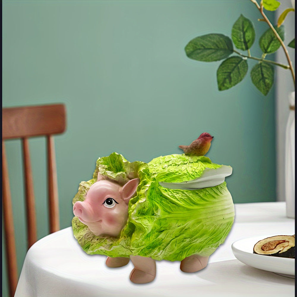 1 Stück Süßer Schweinebogen-Kohl-Aschenbecher – Art-Deco-Dekoration Aus  Kunstharz – Dekorativer Aschenbecher Kann Im Wohnzimmer, Esszimmer, Küche  Und