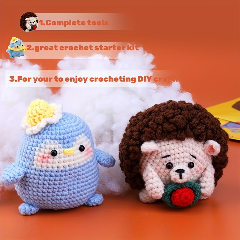 LMDZ 2/3 Set Animal Kit DIY For Beginners Cute Crochet Animal Kit Starter  Pack With Yarn Balls Accessories Kit for Beginners - AliExpress