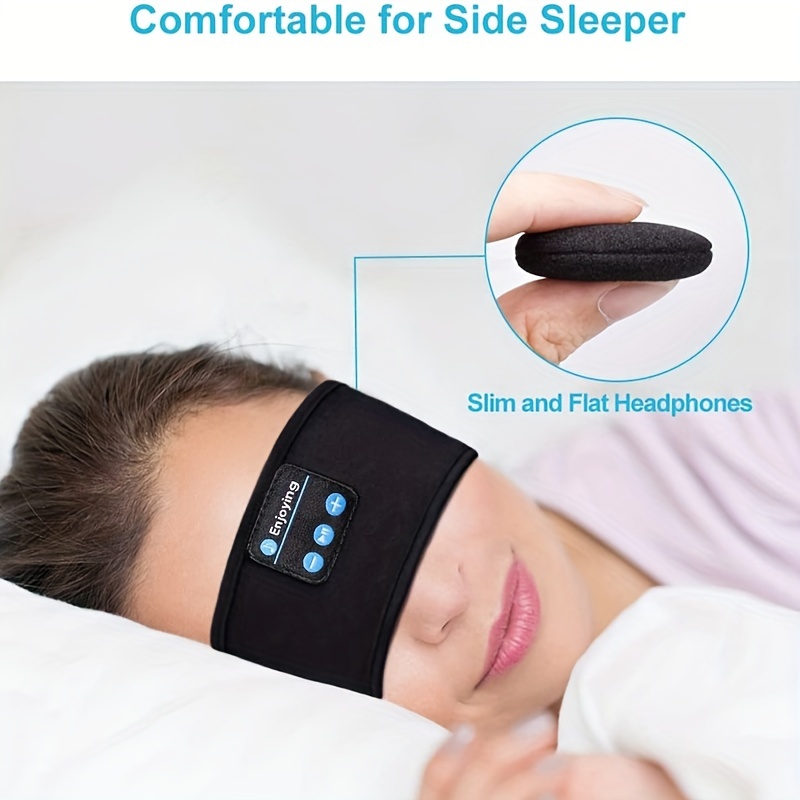 sleeping wireless headphones sports headband thin soft elastic comfortable wireless music earphones eye mask for side sleeper details 6