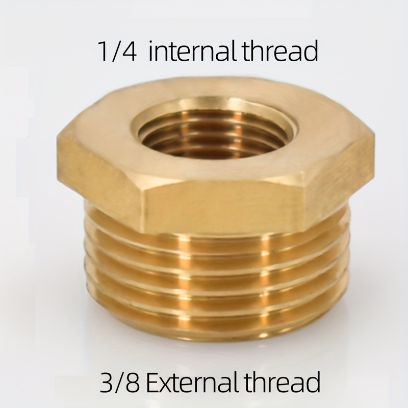 U.S. Solid 2pcs Brass Reducer Hex Bushing Brass Threaded Pipe