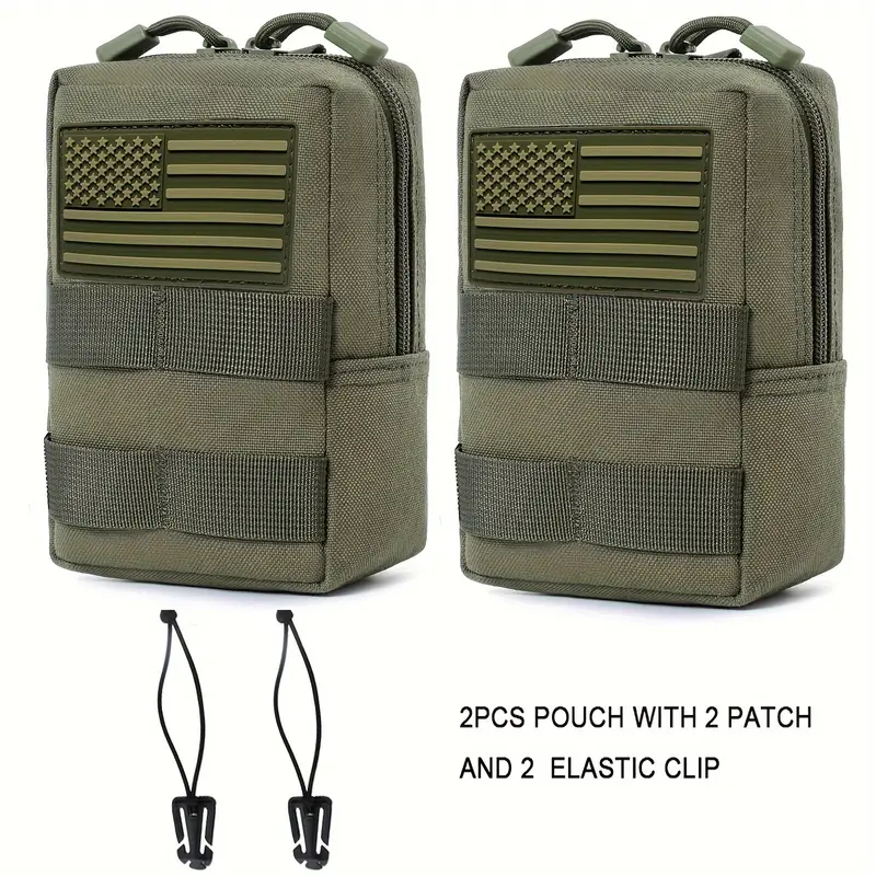 Molle Edc Pouches With Patches And Elastic Clips Tactical - Temu