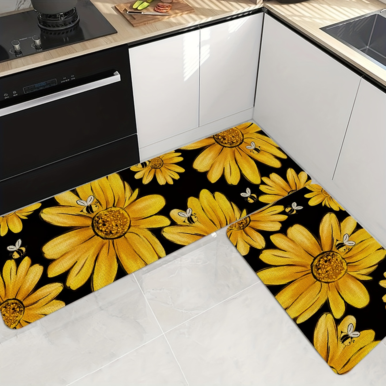 Non-slip Bath Mat For Bathroom, Vintage Water Absorbent Stain