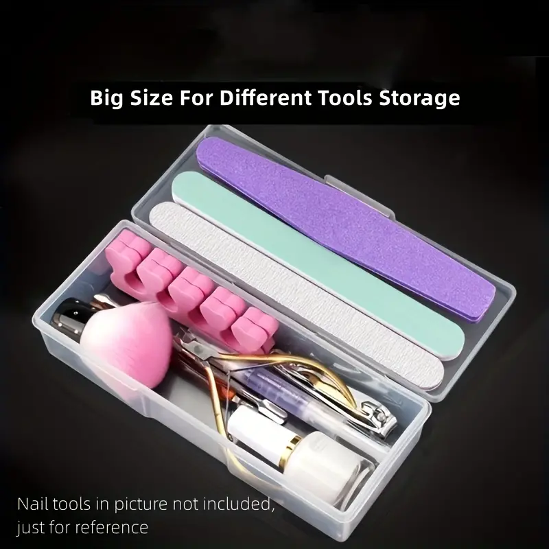 Manicure Tool Box Clear Box Makeup Brushes Transparent - Temu Canada