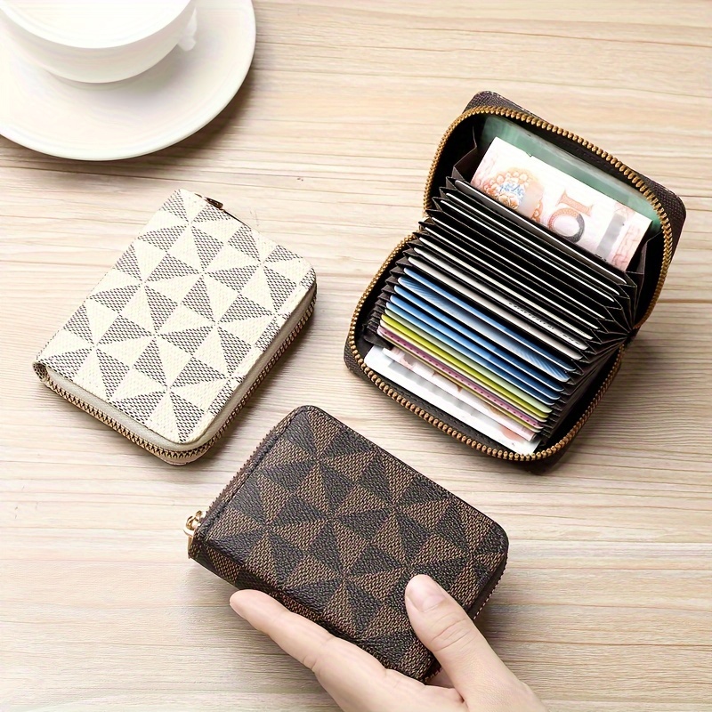 Retro Geometric Pattern Women's Long Wallet, Zipper Around Coin Purse, Lage  Capacity Credit Card Case - Temu