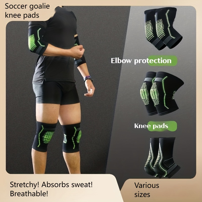 Protective Gear, Complete Set Of Soccer Goalkeeper Knee Pads Elbow Pads,  Basketball Equipment, Training Protector To Protect The Joints, Breathable  Sw