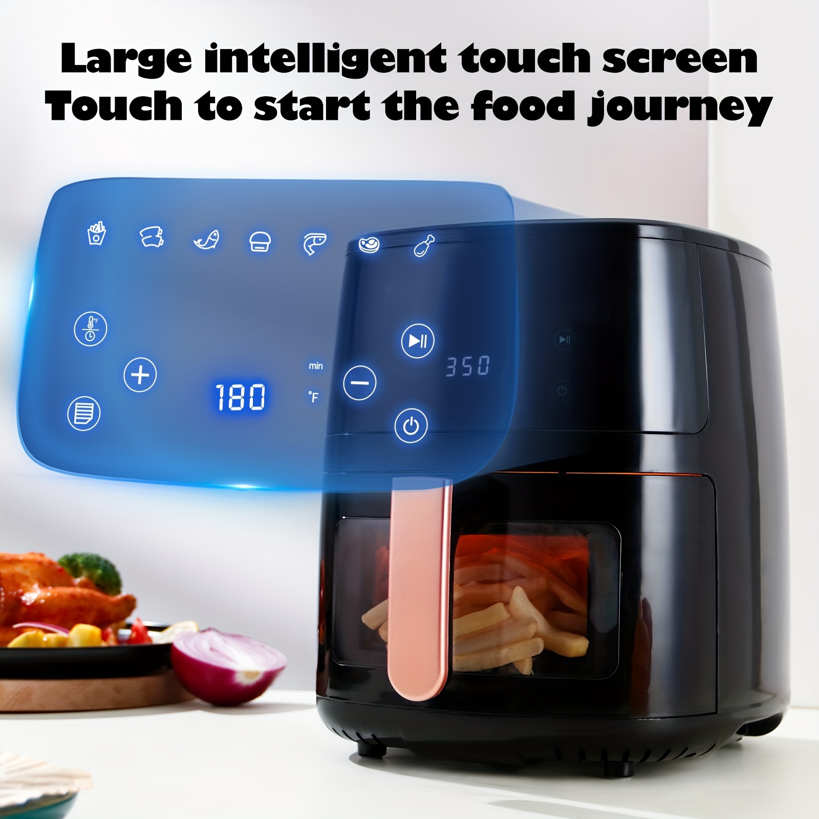 1PC 5L Large Capacity Smart Air Fryer With Touch Digital Screen Controls  Multi-function Oven