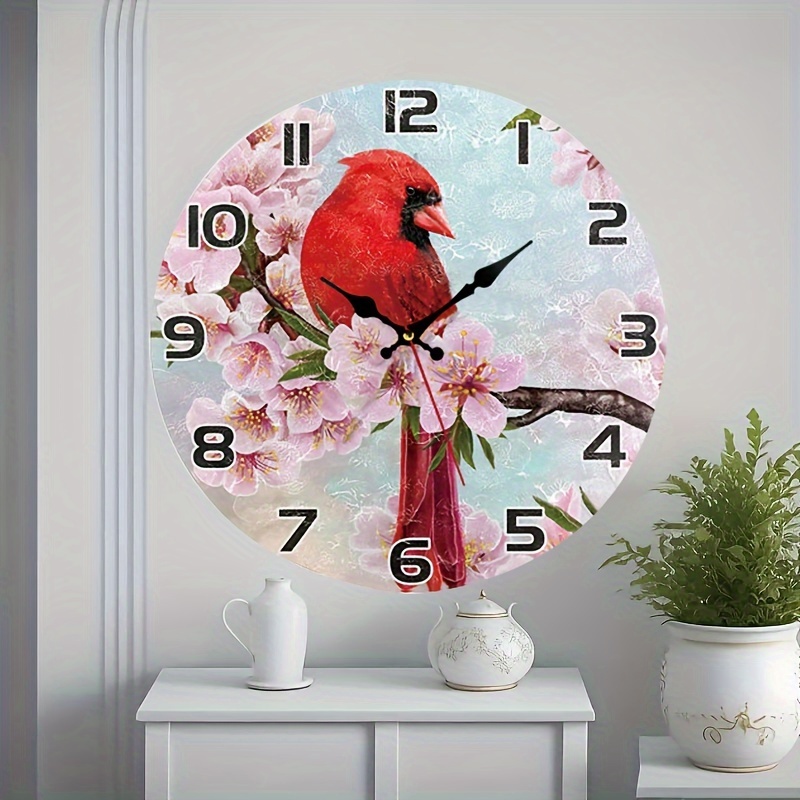  FAERIE Reloj de pared para decoración de sala de estar,  funciona con pilas, redondo de 12 pulgadas, para baño, cocina, pared  silenciosa, lindo, pequeño, sin tictac, moderno reloj analógico : Hogar