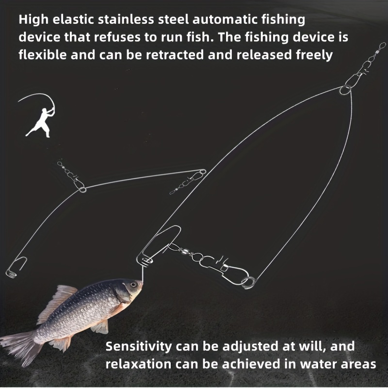 Automatic Fishing Device Spring Loaded Speed Hook Lazy Person Fish Hooks  Automatic Ejection Ice Fishing Bait Traps