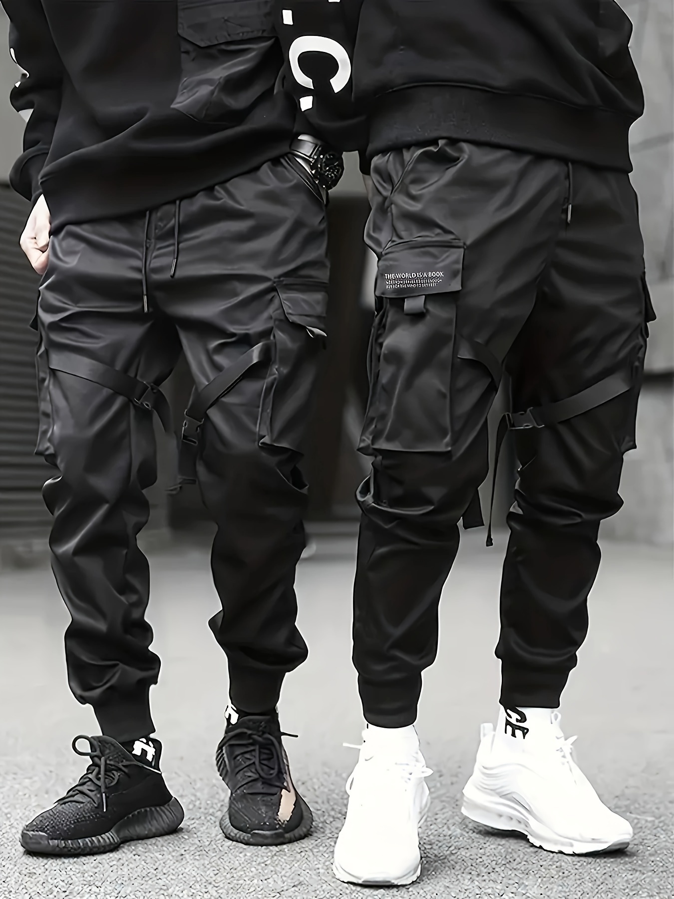 Pantalones Cargo de cintura alta con Bolsillos y cremallera lateral para  mujer, ropa de calle Harajuku, chándal de moda y2k techwear, naranja y negro