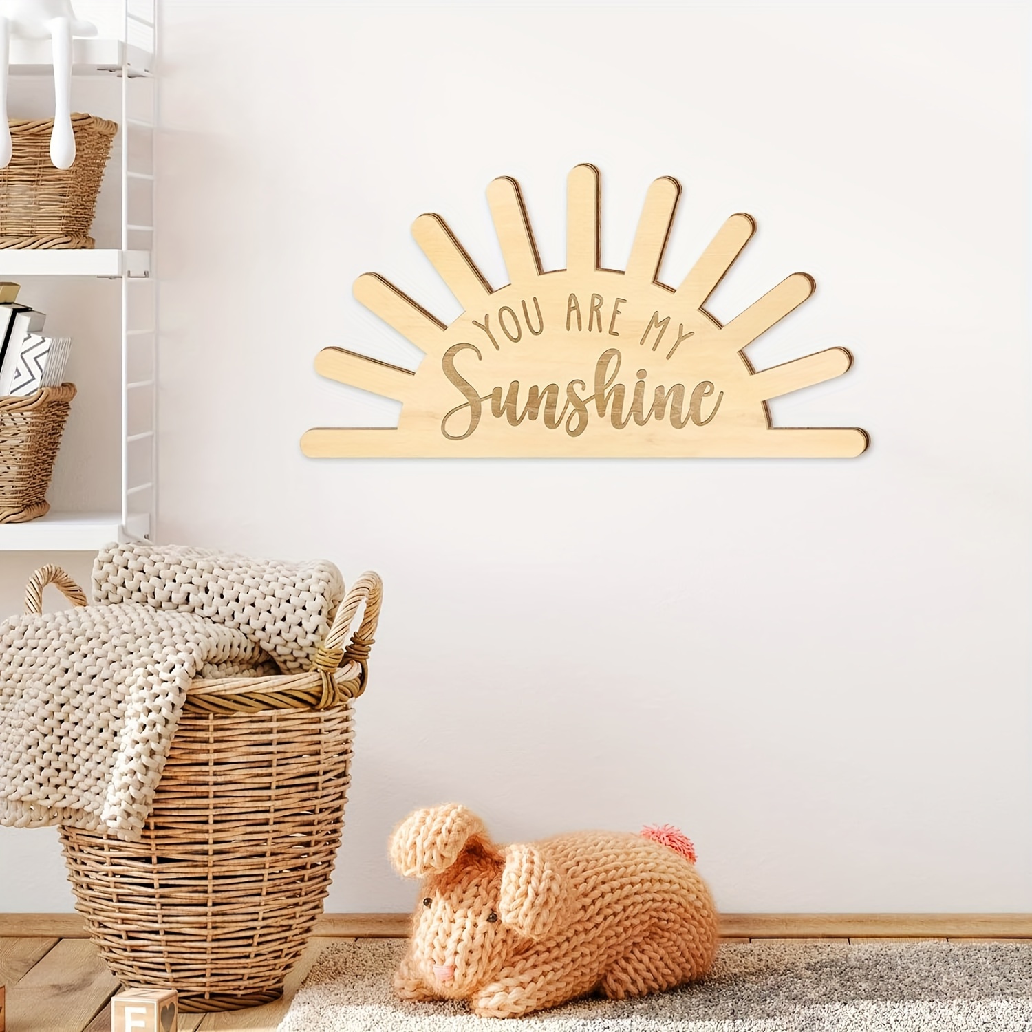 

You Are My Sunshine Wooden Wall Decor, Farmhouse Style, Reusable Irregular Shaped Wood Mural, No Electricity Required