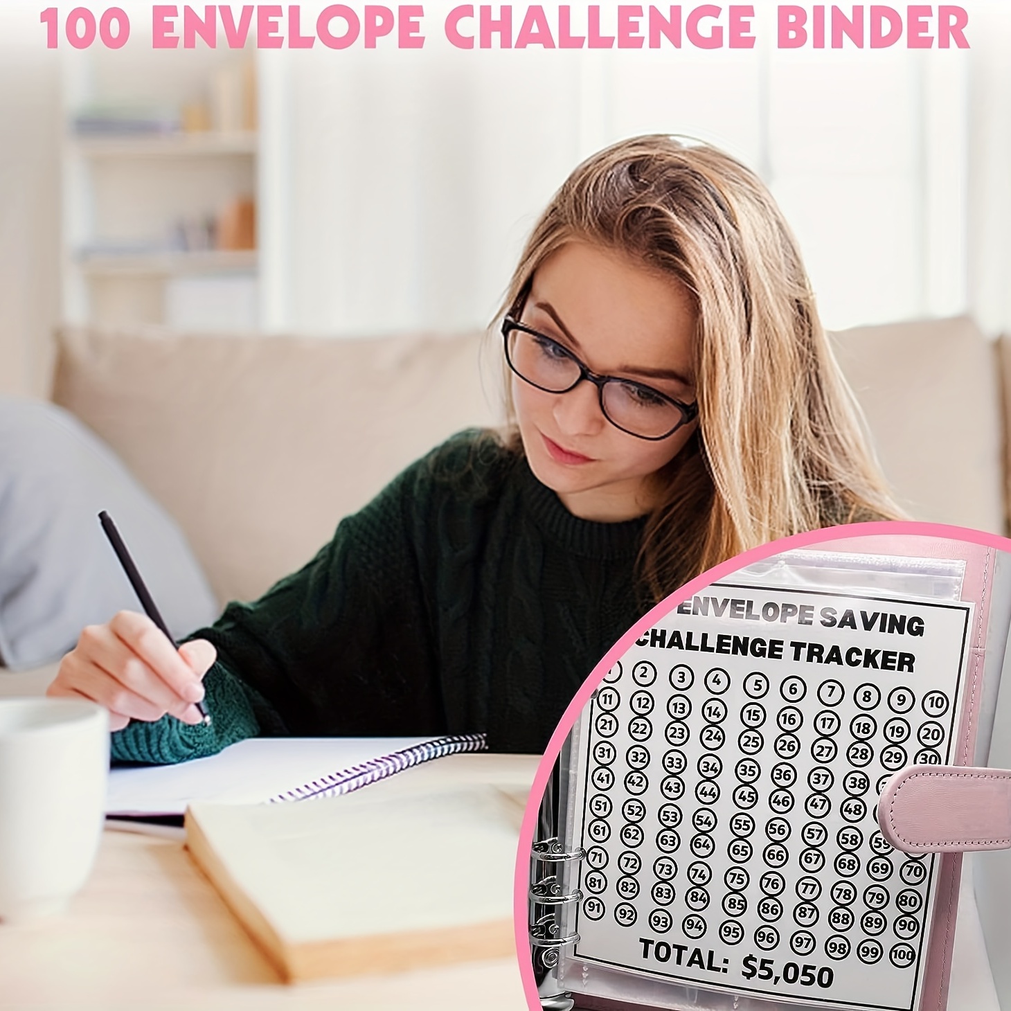 100 Envelope Challenge Binder Facile Et Amusant Moyen - Temu Canada