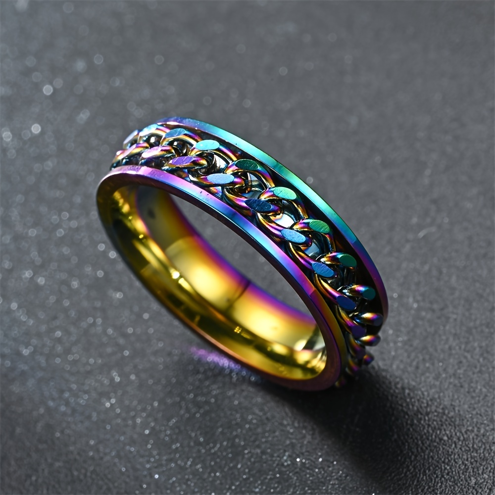 Creative Chain Stainless Steel Ring, Unisex
