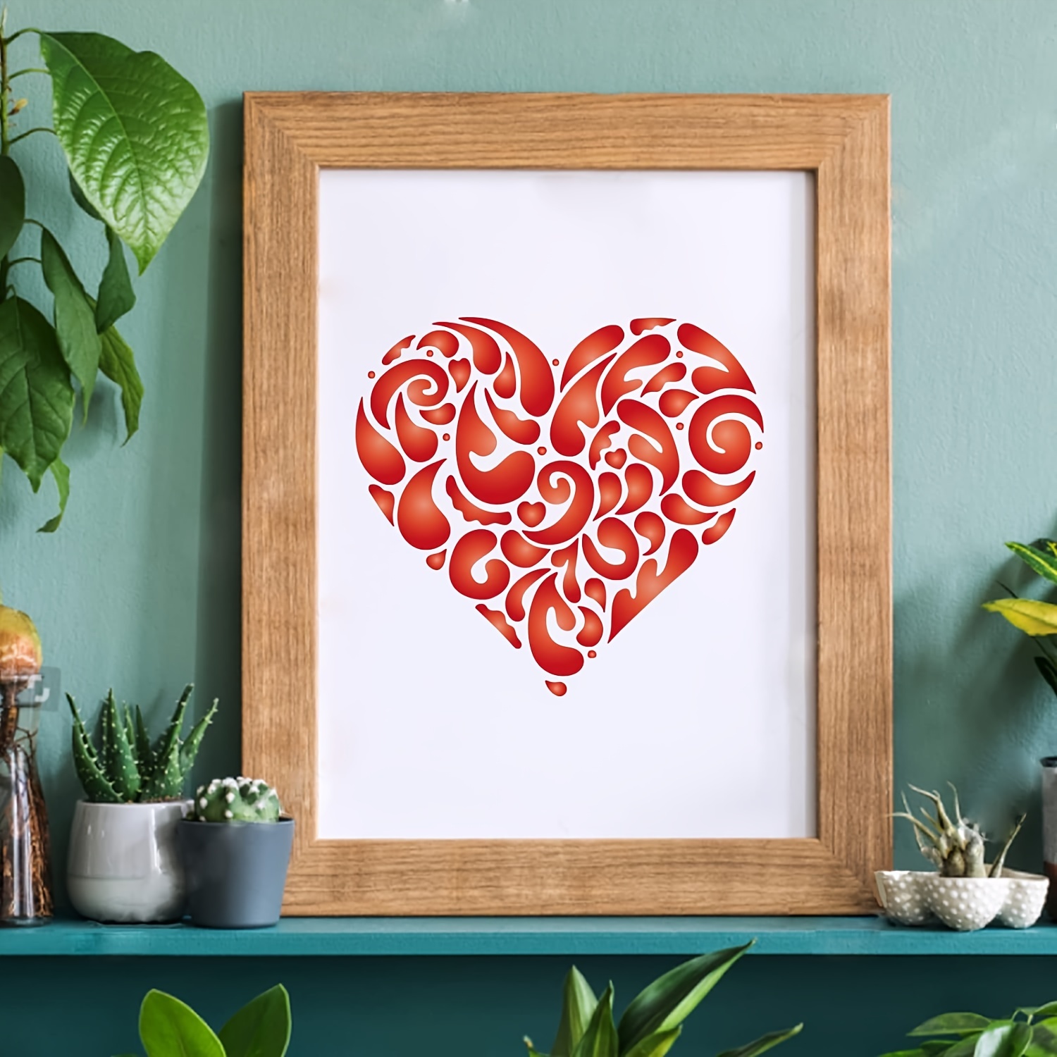 Flower Love Heart Stencils For Painting Mandala Heart - Temu