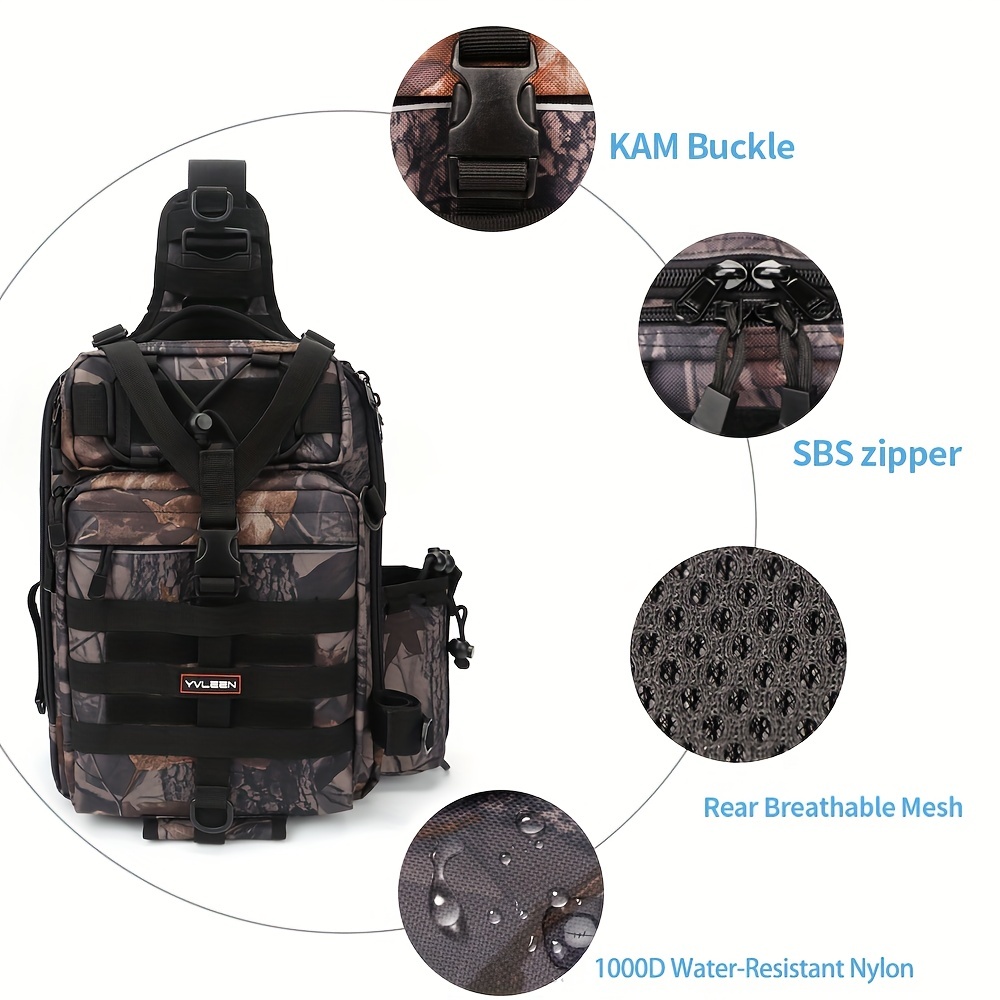 * Fishing Tackle Backpack, Adjustable Fishing Wader Belt, Large Capacity  Fishing Backpack With Rod Holder, Tactical Tackle Box With Fishing Waist