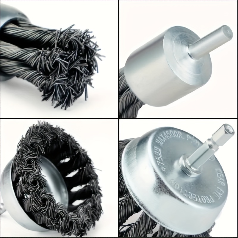 Wire Cup Brush, Easy Use High Efficiency Multi Purpose Stainless Steel 5Pcs  Coarse Crimped Wire Wheel Brush for Rust Removal