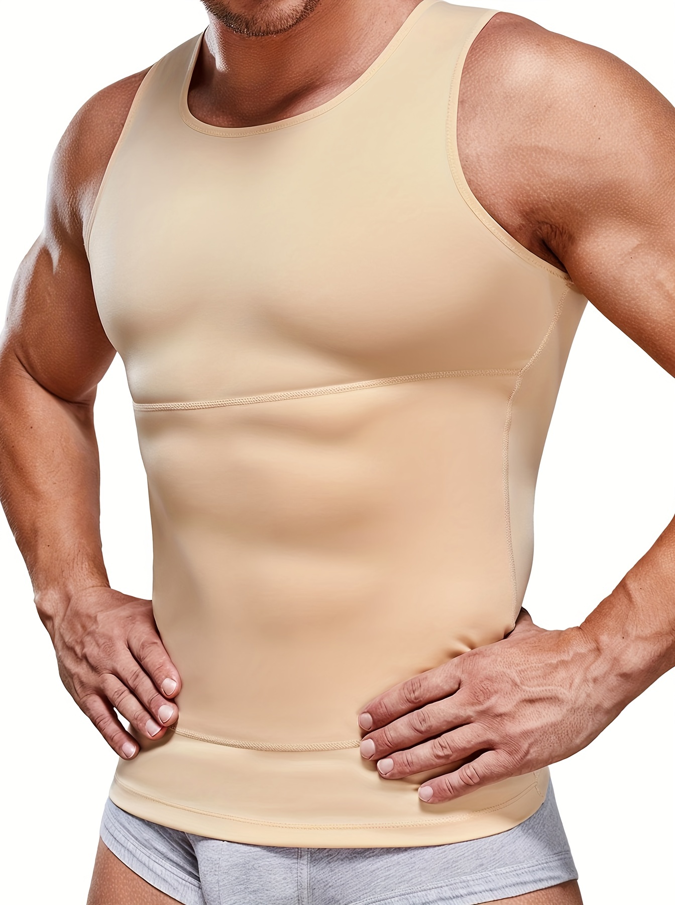 Men's Compression Tummy Control Body Shaper Tank Top - Temu