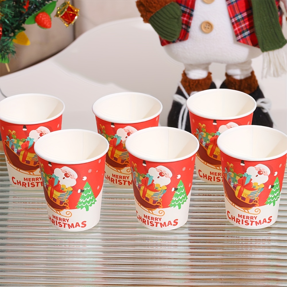 Christmas Series Disposable Paper Coffee Cups Suitable For - Temu