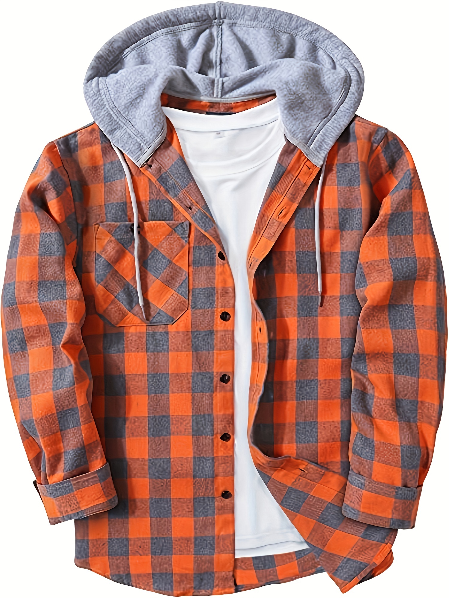 Mens flannel cheap hoodie shirt