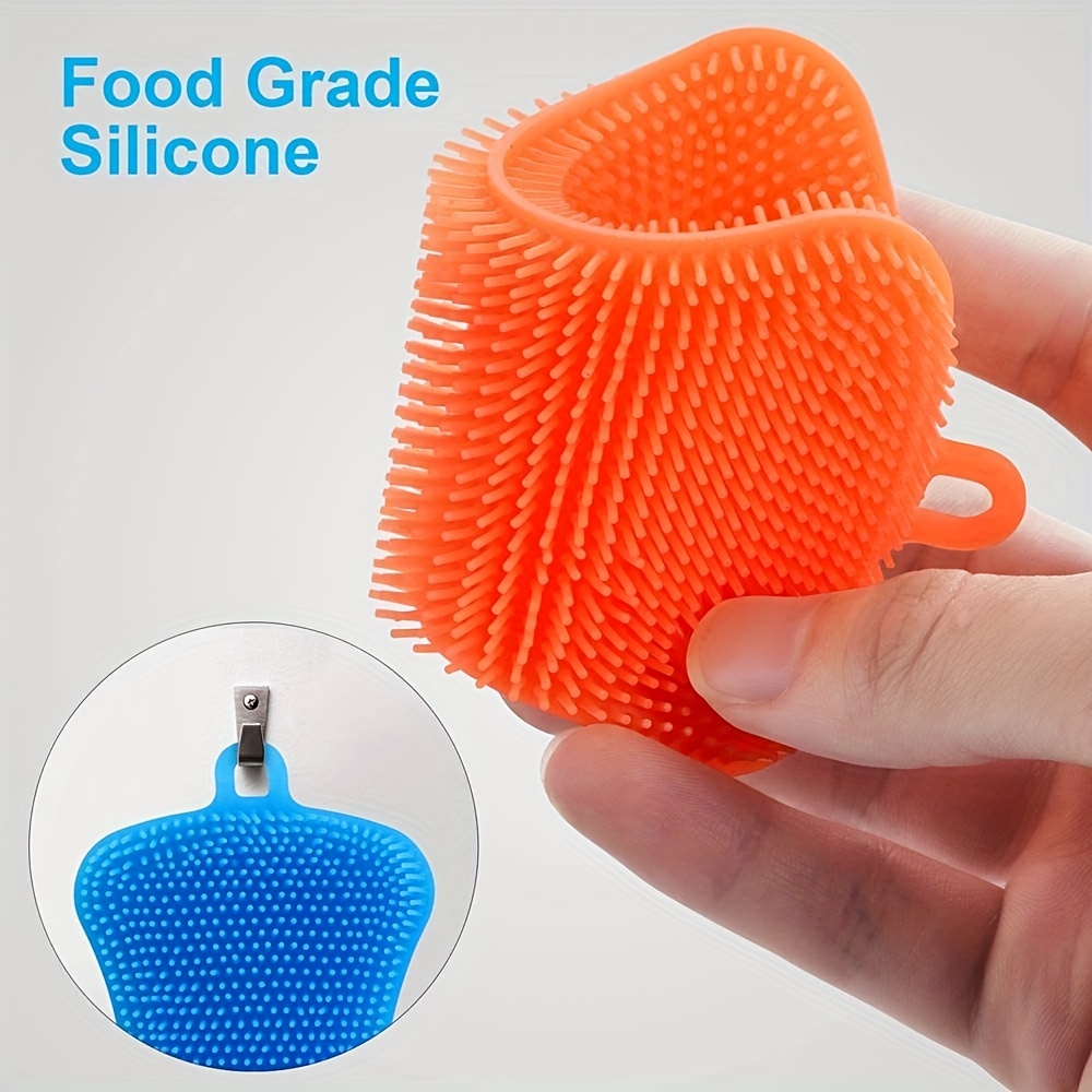 Silicone Dish Scrubber Silicone Sponge Dish Brush Food Grade - Temu