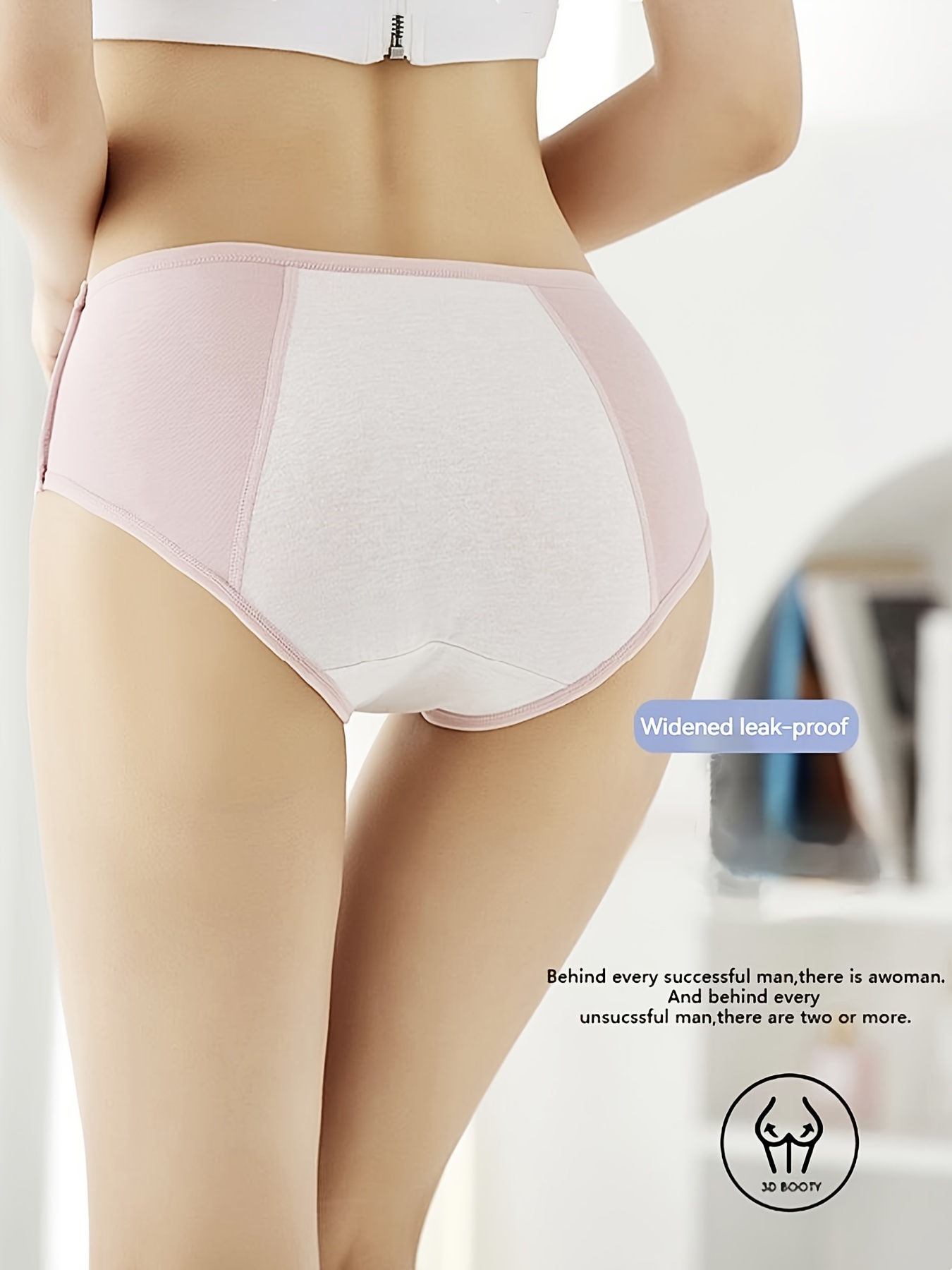 Womens Girls Period Panties Leak-Proof Cotton Briefs Menstrual Underwear 3  pairs