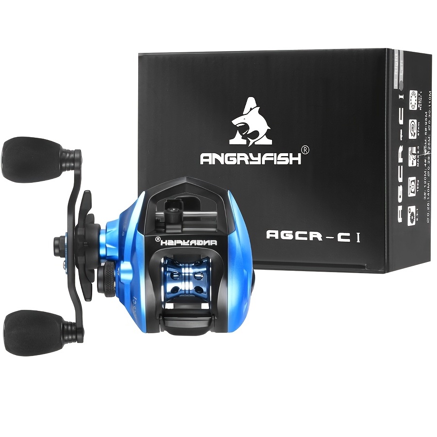ANGRYFISH AGCR-C Baitcasting Reel,Compact Design Fishing Reel,6.3:1 Gear  Ratio Super Smooth baitcaster with Magnetic Braking System,7 + 1 Ball
