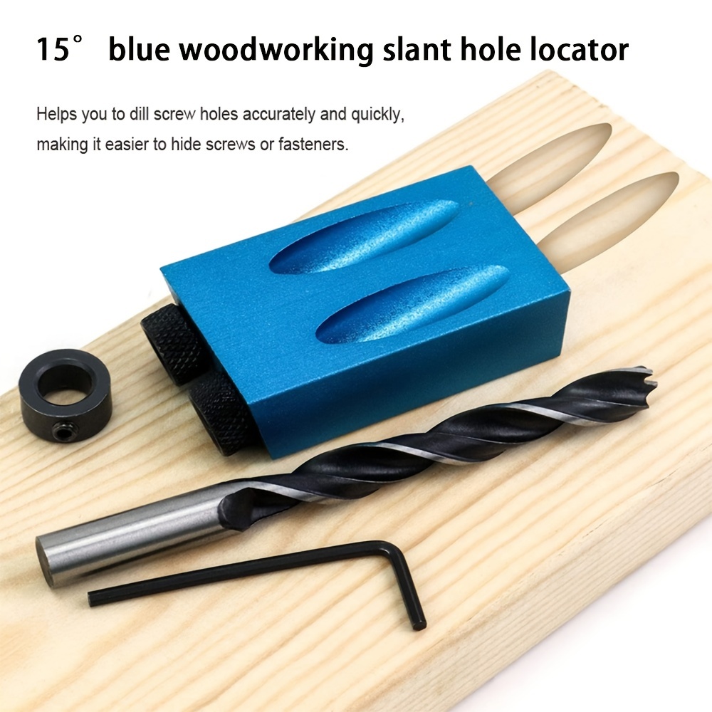 Pocket Hole Jig Tool Kit for Carpentry, Pocket Hole Drill Guide Jig Set for  Angled Holes, Portable Wood Pocket Hole Screw Clamp System Kit for Woodwork  (Blue) : : Home Improvement