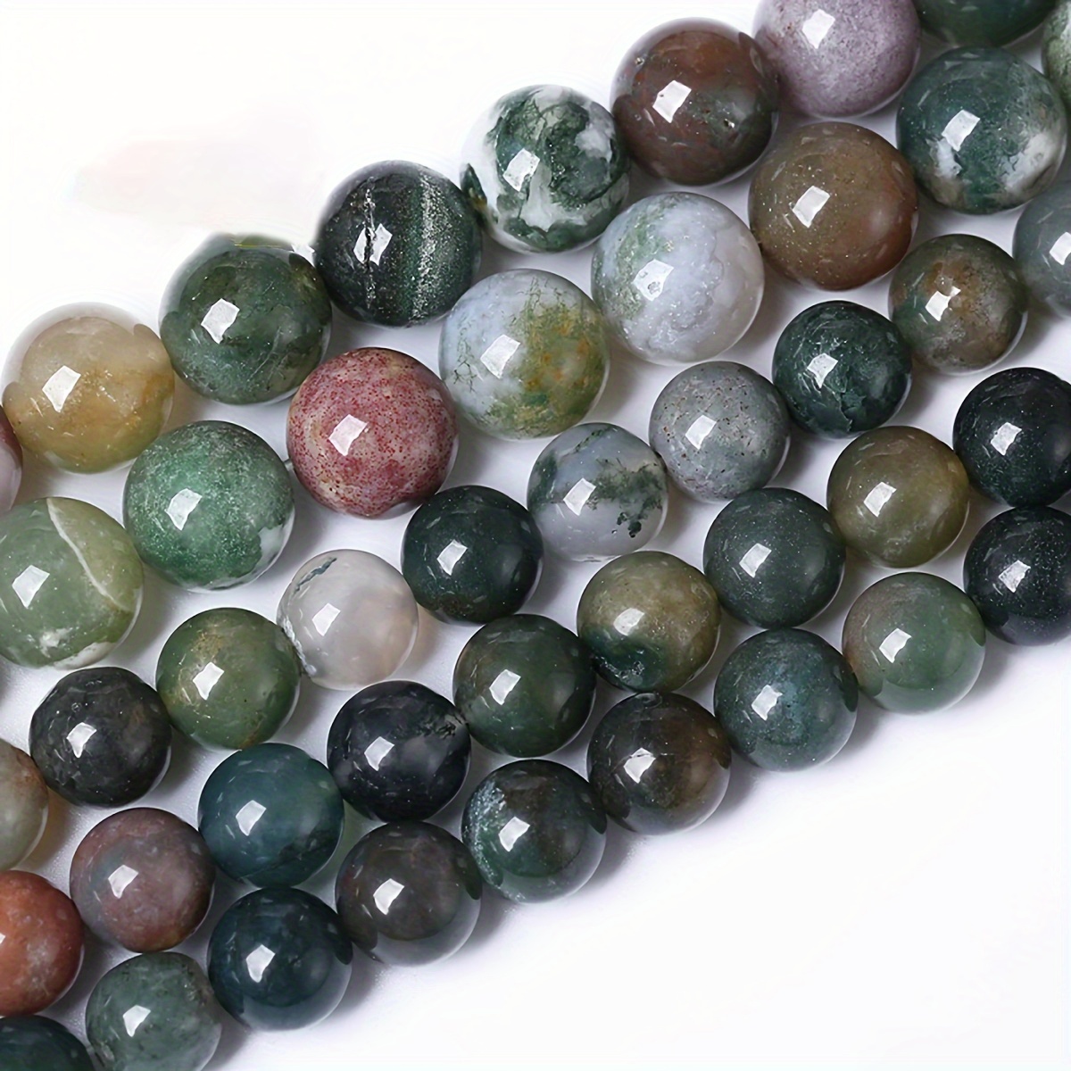 

Natural Stone Beads Indian Agate Round Loose Spacer Beads For Artificial Jewelry Making Diy Bracelet Accessories 15'' 1strand 4/6/8/10/12mm