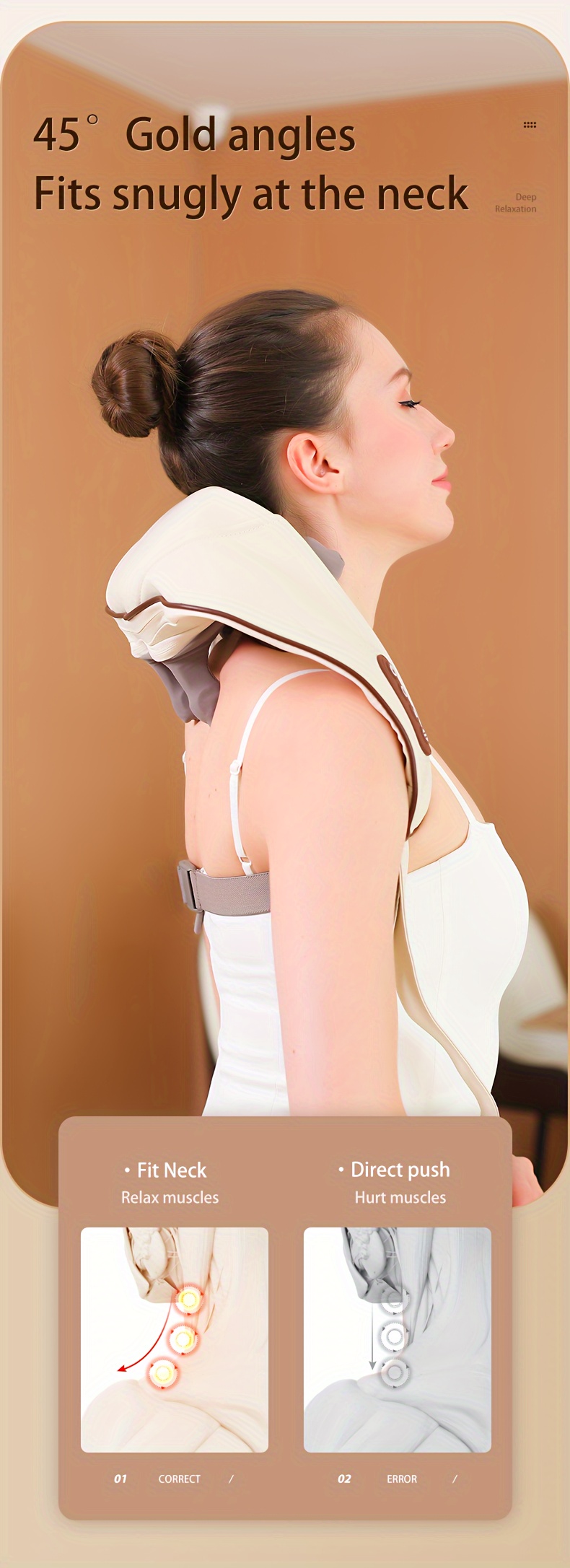 1pc Neck Massager Shiatsu Back Neck Massager With Hot - Temu