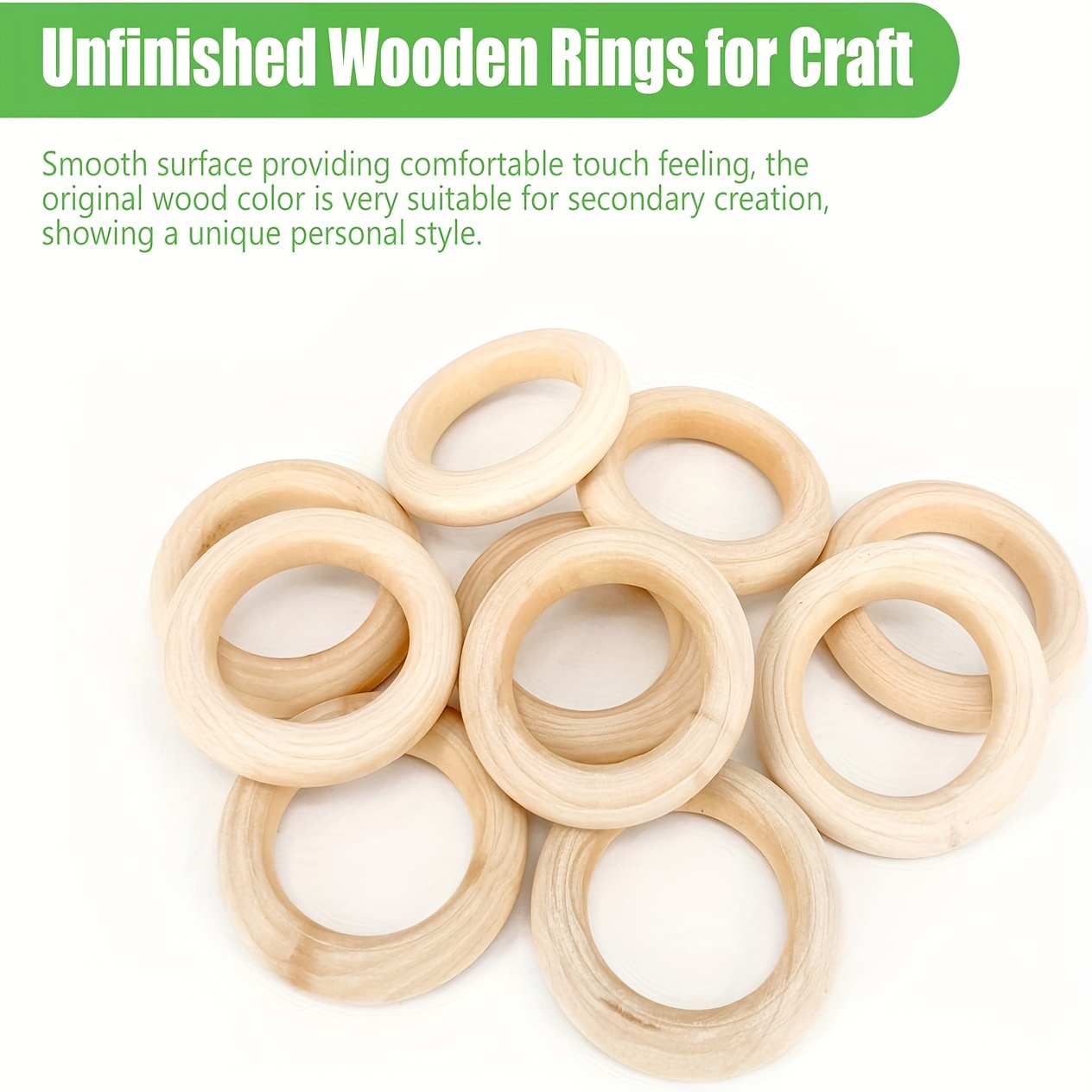 Nature Wooden Rings 8 Sizes Wood Rings For Crafts Macrame - Temu