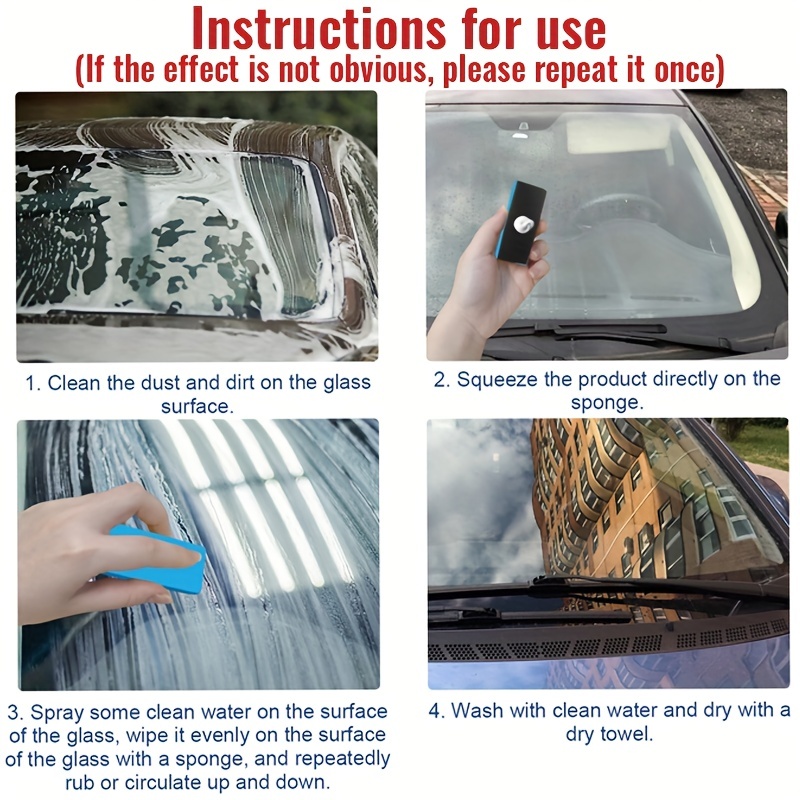 Car glass cleaner rapidly dissolves dirt, grease, smog
