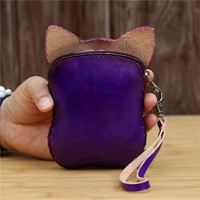 Handmade Cowhide Leather Love Heart Shaped Handbag Mini Portable Coin Purse  Keys Earphone Storage Bag - Temu United Arab Emirates