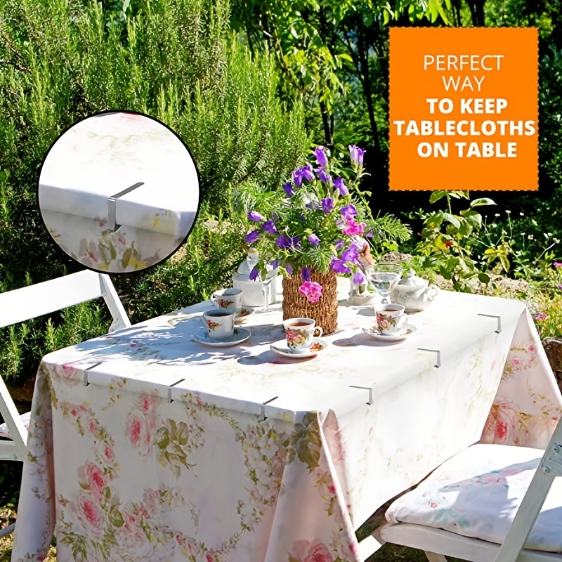 4 Stück Edelstahl Tischdeckenklammer, Rostfreie Tischtuchklammern  Tischtuchhalter für Outdoor Hochzeit Party Zuhause