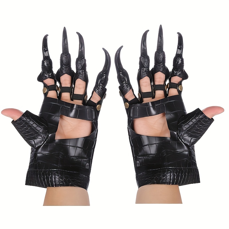 Cool Spike Leather Gloves Steampunk Skull Fingerless Gloves Women/Girls