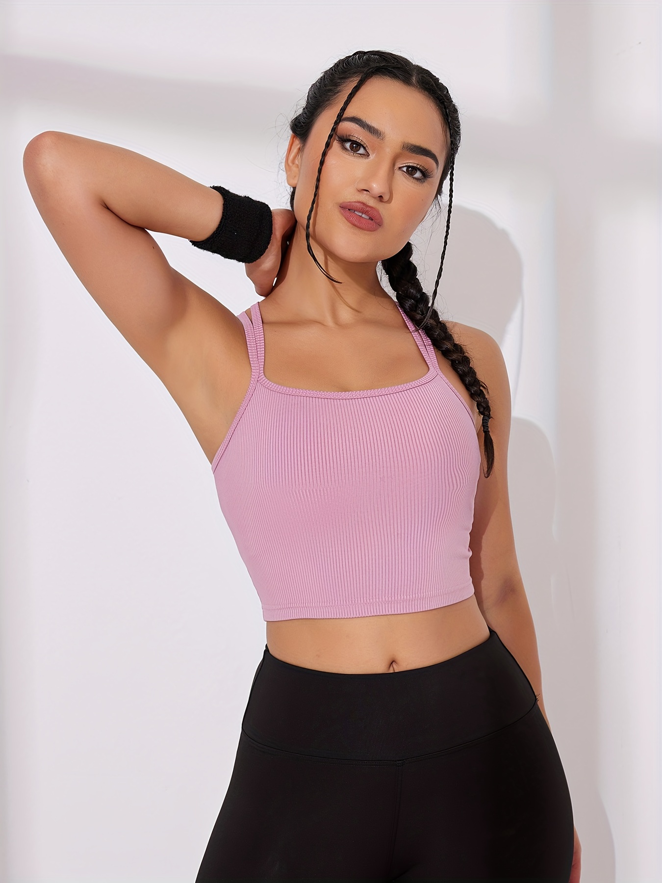 Padded Strappy Sports Bras for Women - Activewear Tops for Yoga