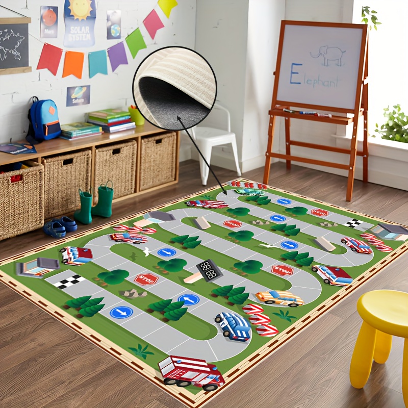 Alfombra de juego para automóvil para niños, alfombra de aprendizaje de  caminos de la ciudad, ideal para jugar con autos y juguetes, alfombra de